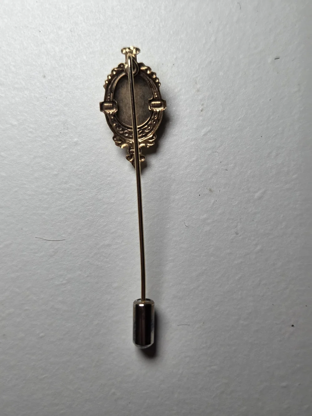 Vintage Gold Pin With Green Floral lapel pin, tie pin, or hat accessory